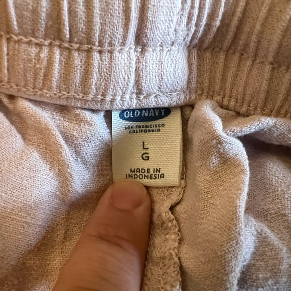 Old Navy pale pink linen shorts size L - slight tear - Picture 4 of 4